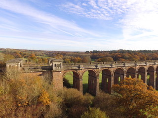 Ouse Valley train viaduct over the River Ouse in Sussex, England.