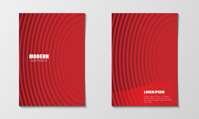 Minimal abstract covers design template. Modern red circle line gradients. Company profile brochure and business annual report. EPS10 vector illustration. Printable A4 size and any paper size - obrazy, fototapety, plakaty