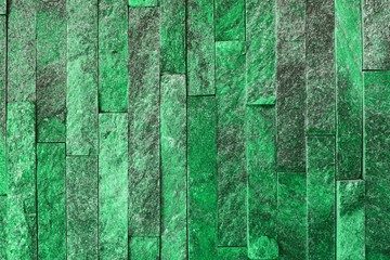 beautiful aged teal, sea-green natural quartzite stone bricks texture for background use.