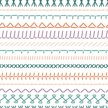 Stitch borders seamless pattern