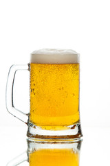 glass of beer isolated on white background