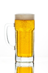 glass of beer isolated on white background