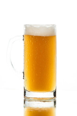 glass of beer isolated on white background