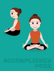 Yoga Accomplished Pose Cartoon Vector Illustration