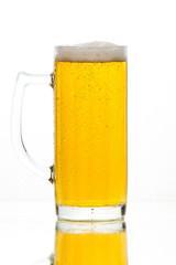 glass of beer isolated on white background