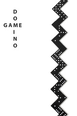 Black dominoes on white background with copy space