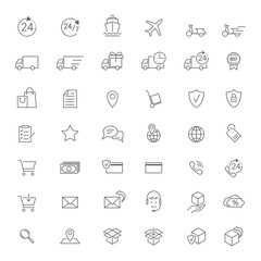 transport, delivery and logistics icons set 