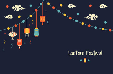 Sale and advertisement poster.Happy mid-autumn festival. Vector.