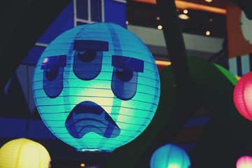 Cute Japanese Paper Lantern With Japanese Ghost Image