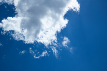 Shine abstract shape white cloud in the bright sky