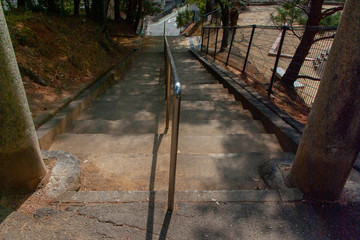 Metal Handrail on the Stair in Japan