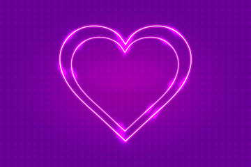 Valentines day neon heart greeting card