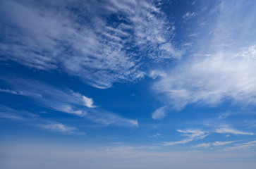 Naklejka na ściany i meble Blue sky in summer with white clouds