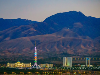 Impressions from Ashgabat, capital of Turkmenistan, from the Gate of Hell and Mausoleum in Konya Urgench - obrazy, fototapety, plakaty