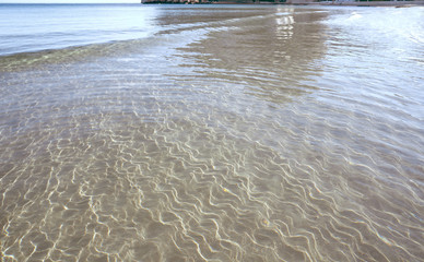 Clear transparent beach water shore