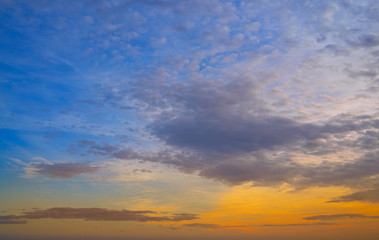 Obraz na płótnie Canvas Sunset colorful sky background orange
