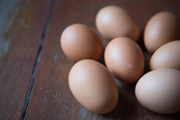 Eggs on wood blackgrounds