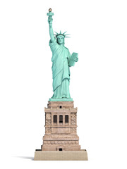 Obraz na płótnie Canvas Statue of Liberty in New York City, USA isolated on white.