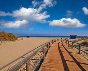 Fototapeta na wymiar El Carabassi beach in Elx Elche of Alicante