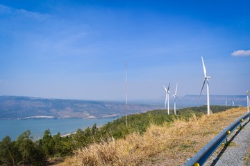 wind turbines on beach