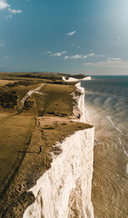 Vista aérea de los siete hermanos, Sussex. UK