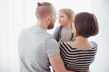 Happy family spending time with home.