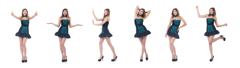 Young pretty woman isolated on white