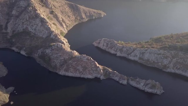 Aerial view 4k video by drone of Bahubali hill and mountains in Rajasthan, Udaipur, India.