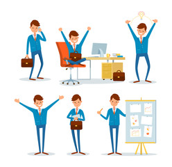 Man Businessman Characters in Office, ceo at Work