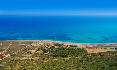 Santa Pola cape aerial in Alicante of Spain