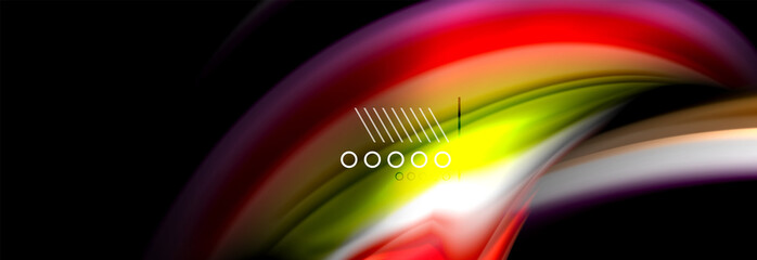 Rainbow color fluid wave lines flow poster. Wave Liquid shapes design