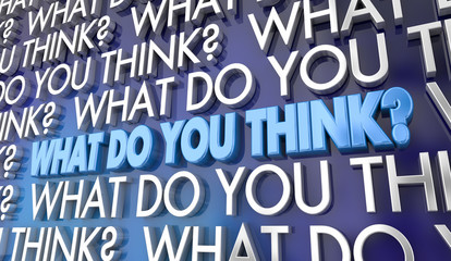 What Do You Think Your Opinion Viewpoint Words 3d Illustration