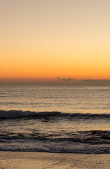 Sunrise on a beach of the mediterranean sea