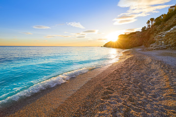Esparrello beach playa in Villajoyosa of alicante in Spain also Asparrallo in Vila Joiosa at Costa...