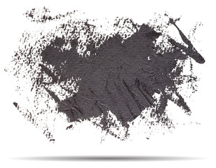 Grunge splash banner - hand drawn black brush strokes oil paint isolated on white background, with shadow. EPS 10 vector illustration.