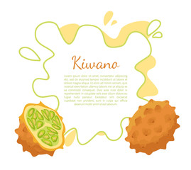 Kiwano Exotic Juicy Fruit Vector Isolated Poster