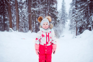 cute girl winter walk