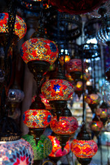 Traditional colorful lanterns at the Grand Bazaar