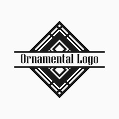 Luxury antique art deco monochrome hipster minimal geometric vintage linear vector frame , border , label, logo