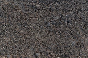 ฺBackground and texture of wet ground of soil.