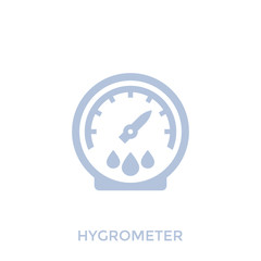 Hygrometer vector icon on white - obrazy, fototapety, plakaty