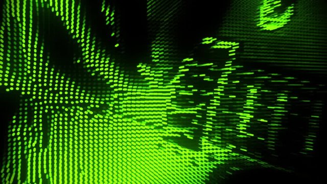 Playing a Green Particles Guitar Abstract Motion Background V2