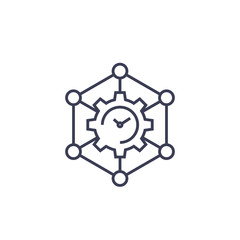time management, business planning line icon