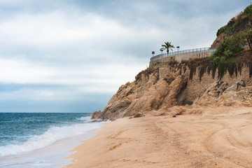 Seashore. Empty sandy beach