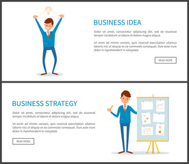 Business Idea and Strategy, Businessman with Board