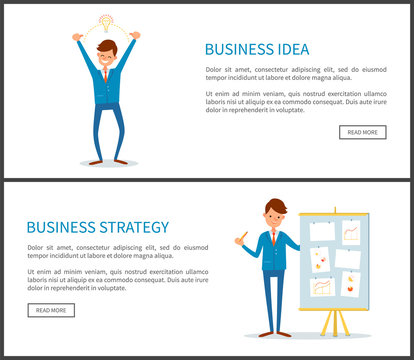 Business Idea and Strategy, Businessman with Board