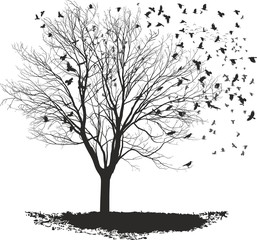 Ravens on a maple tree