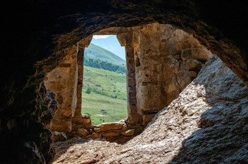 Medieval rock fortress in North Ossetia Alania, Russia, Dzivgis village