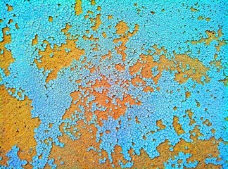 The wall of the old house painted blue paint. Texture