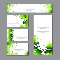 Spring templates with green watercolor spots.For romantic and design, ads, greeting cards, posters, advertising Vector graphics
